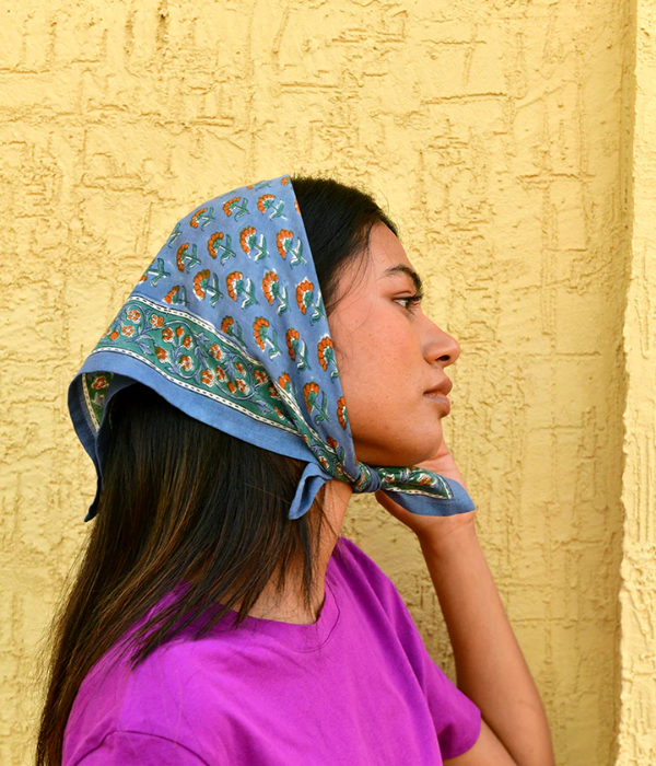 Petit foulard Séléné Bleu