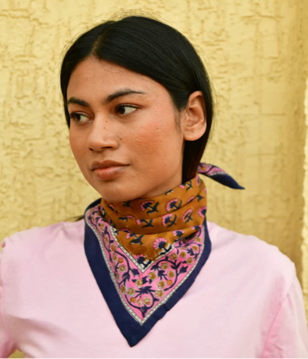 Petit foulard Séléné Fauve