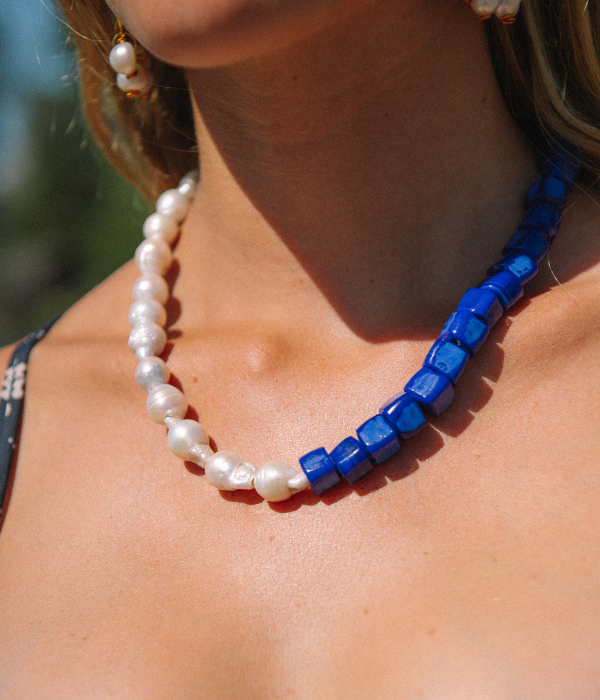 Collier Blue Ocean à perles