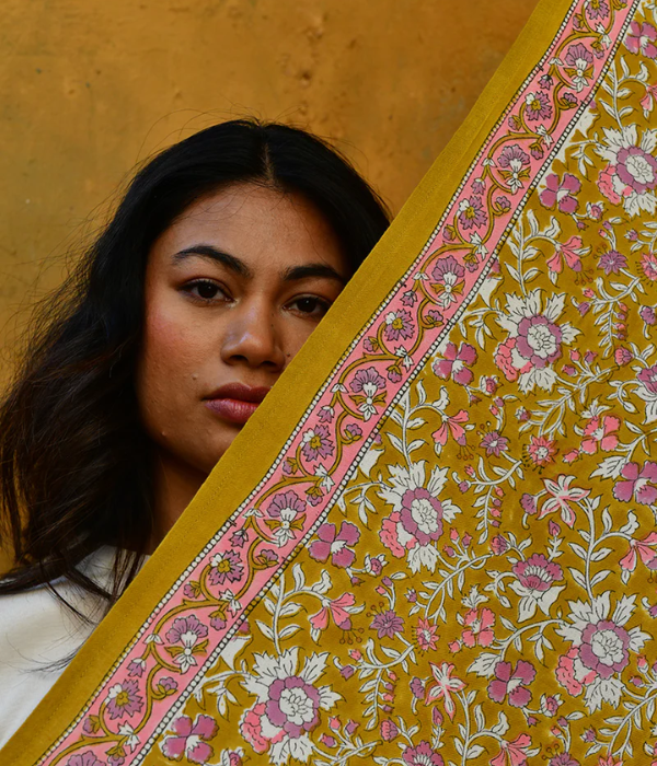 Grand foulard Calypso Caramel