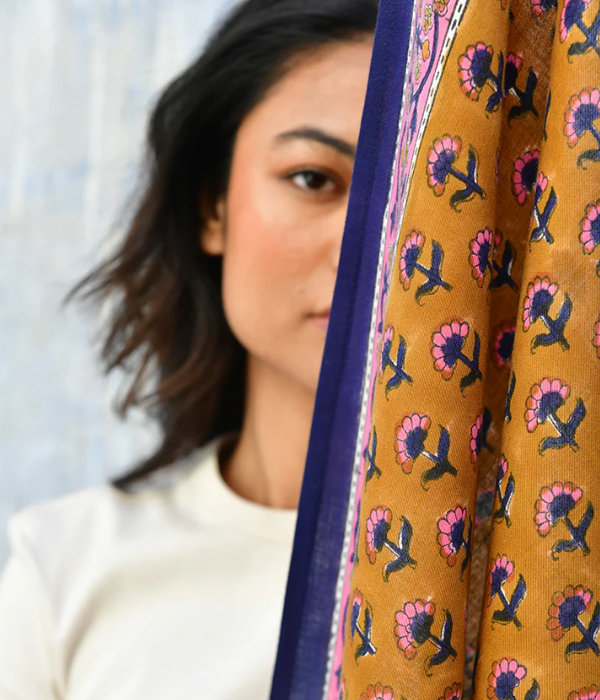 Grand foulard Séléné Fauve