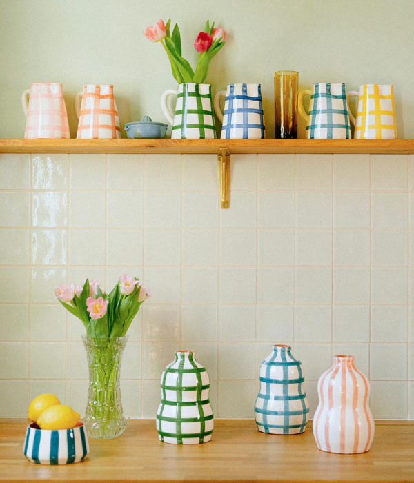 Vase gourde damier