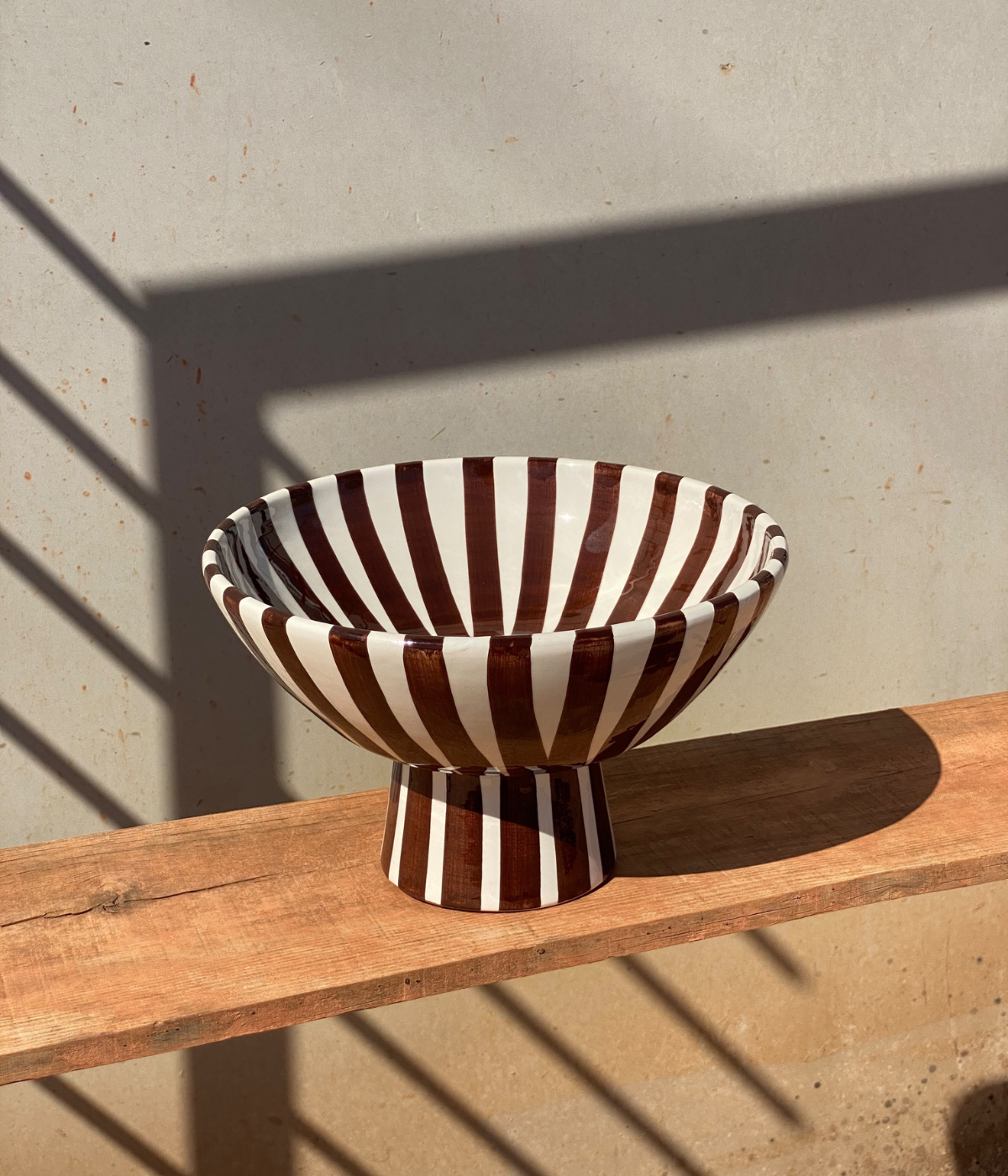 Coupe à fruits à rayures géométriques chocolat - en précommande, expédition mi octobre :)