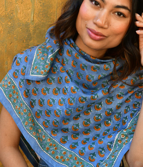 Grand foulard Séléné Bleu