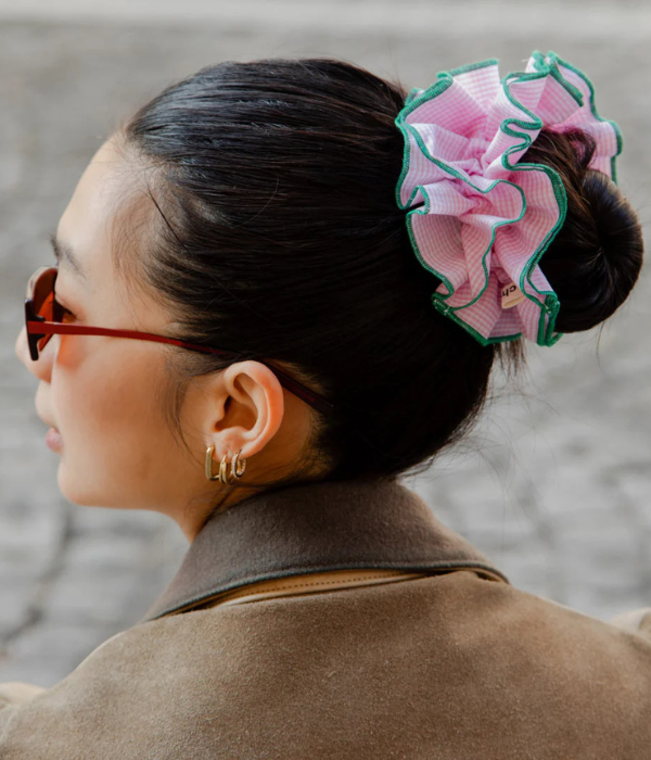 Maxi chouchou vichy rose et vert