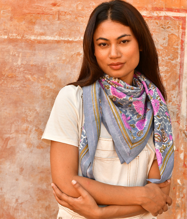 Grand foulard Ani Bleu