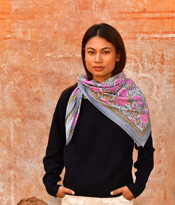 Grand foulard Ani Bleu