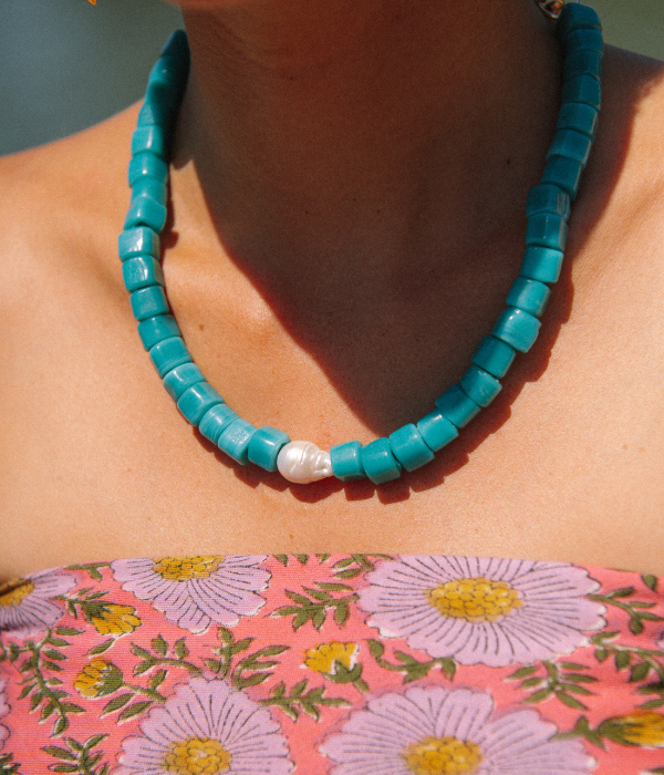 Collier Blue Ocean à perles
