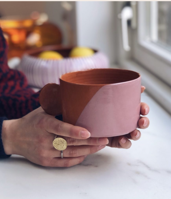 Flat mug bicolore