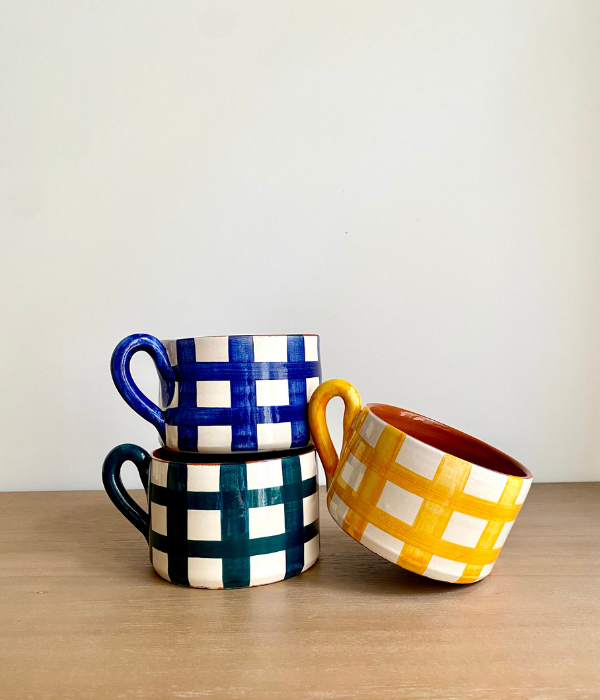 Flat mug damier