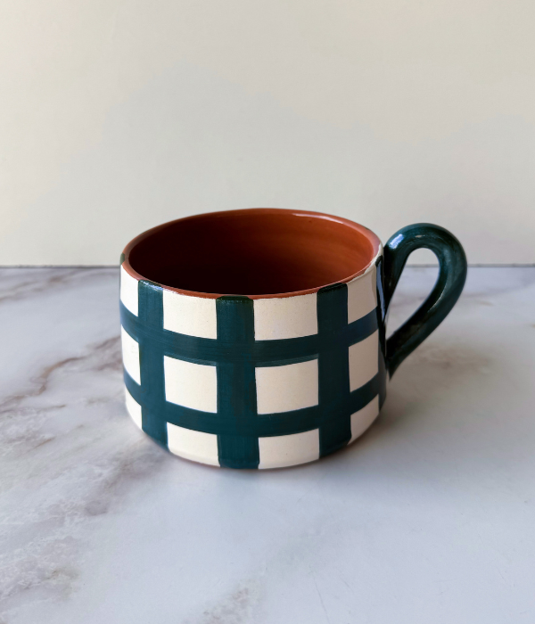 Flat mug damier