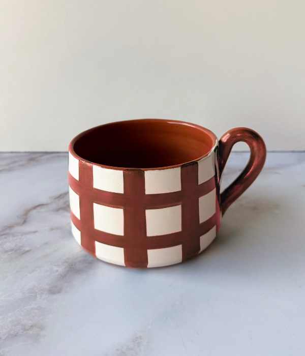 Flat mug damier