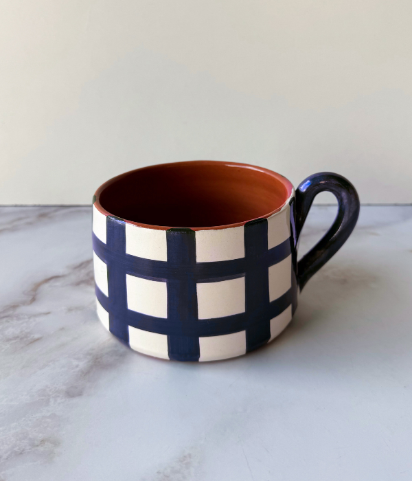 Flat mug damier