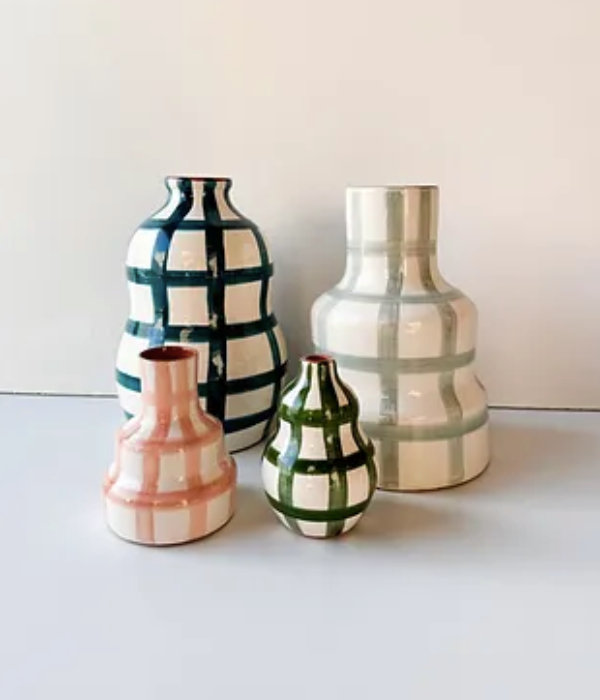 Vase gourde damier