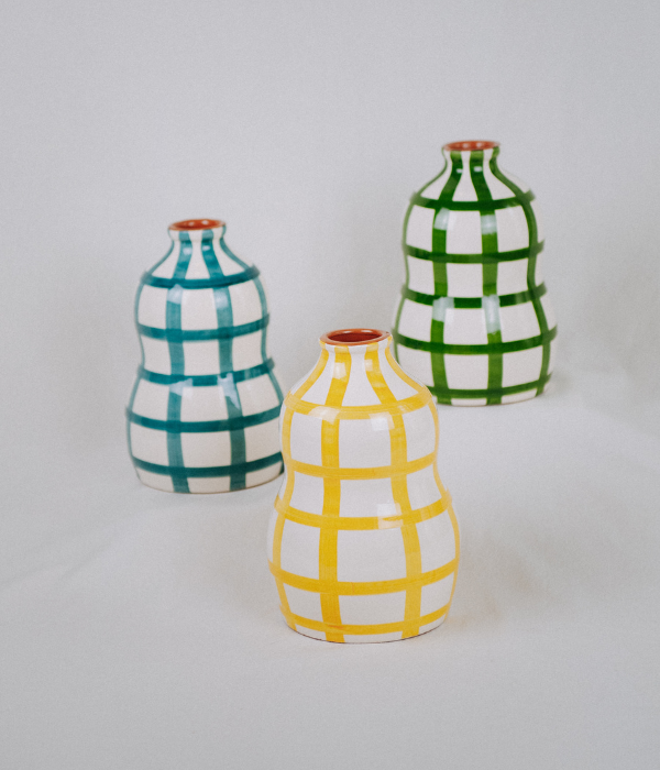 Vase gourde damier