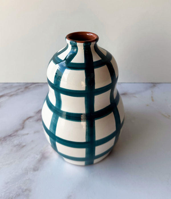 Vase gourde damier