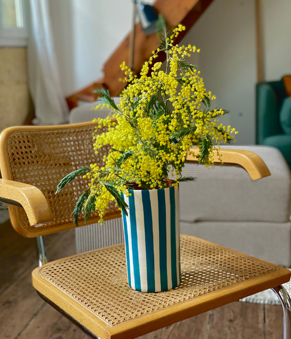 Bold stripe regular vase