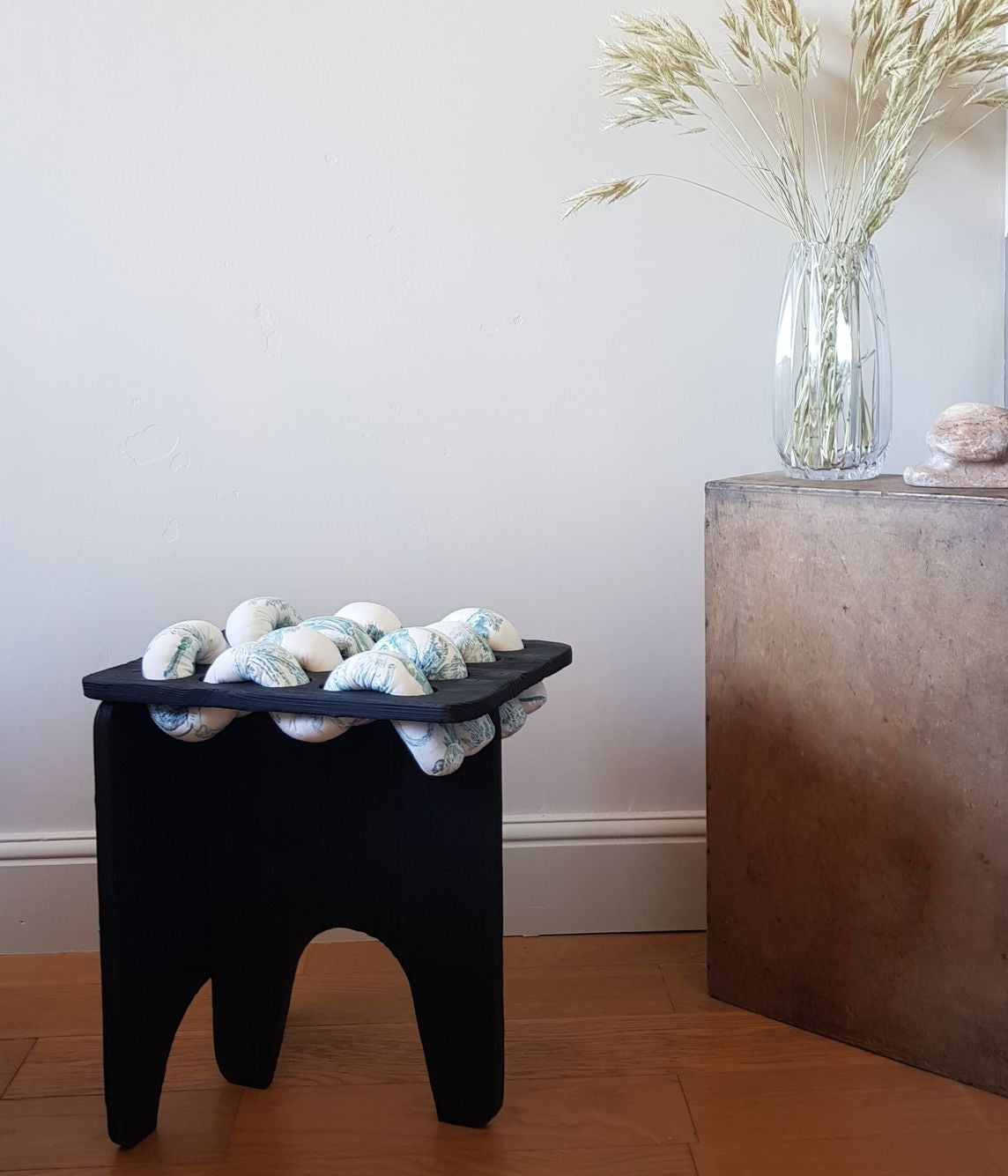 Tabouret Papou Toile de Jouy