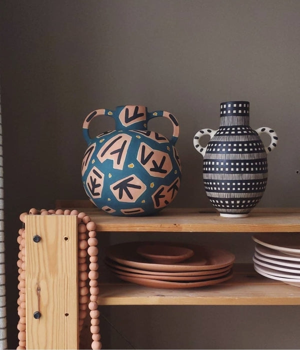 Vase Barra (vert, pêche, noir)