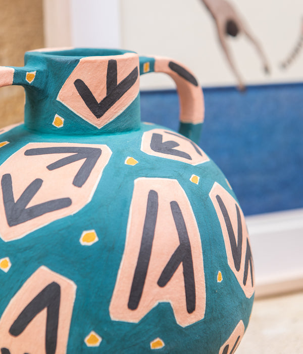 Vase Barra (vert, pêche, noir)