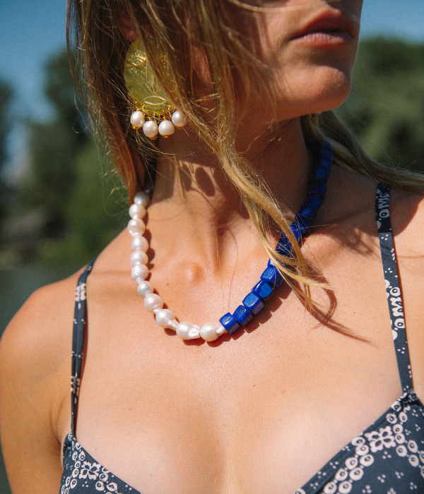 Collier Blue Ocean à perles