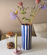 Bold stripe large vase