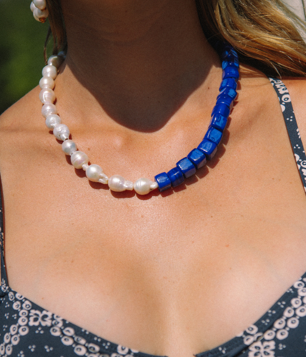 Collier Blue Ocean à perles