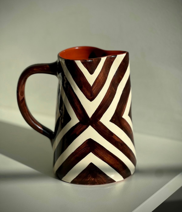 Carafe à rayures chocolat - en précommande - expédition début octobre :)