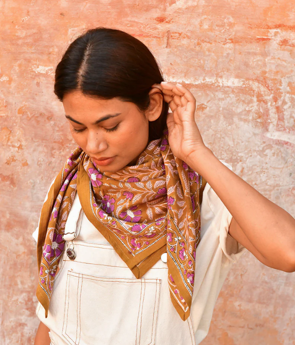 Grand foulard 115 Caramel