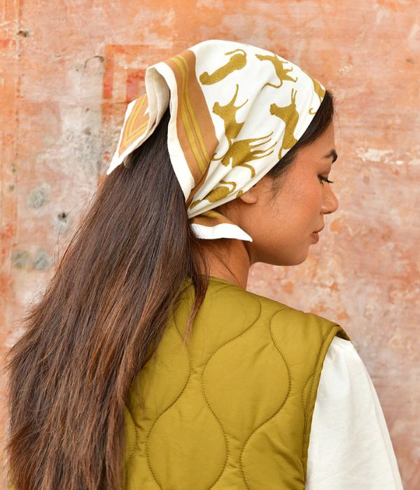 Petit foulard Fauve Noisette