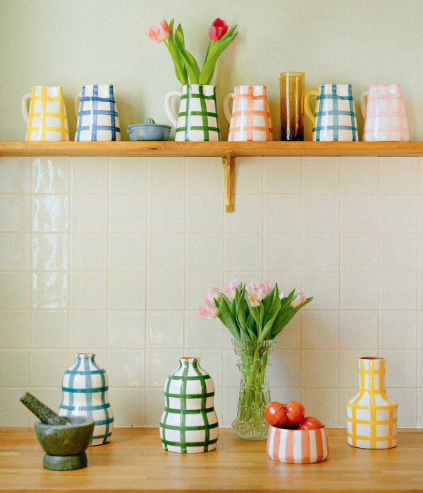 Vase gourde damier