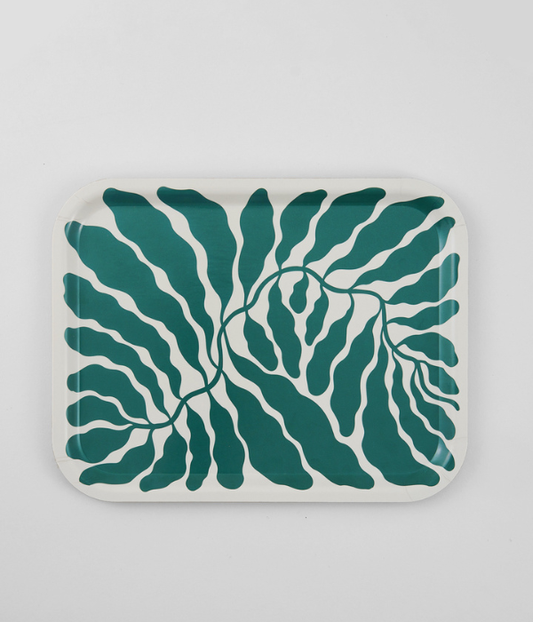 Plateau feuilles rectangulaire