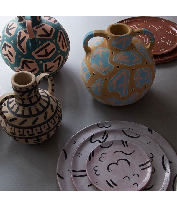 Vase Barra (jaune, bleu, pêche)